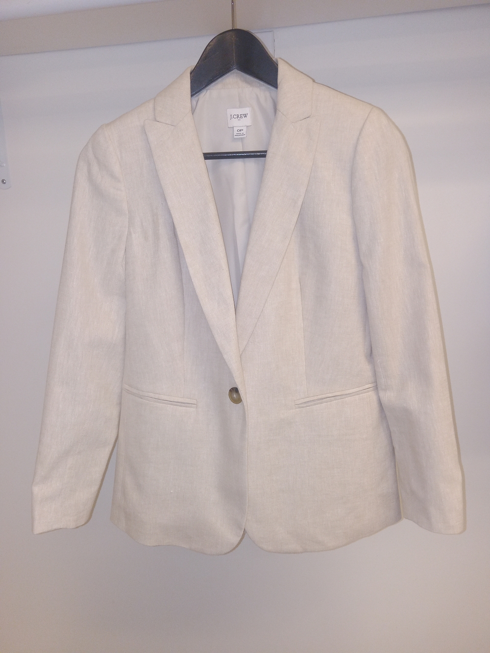 J. Crew Womens Cream Single-Button Blazer - Picture 2 of 7